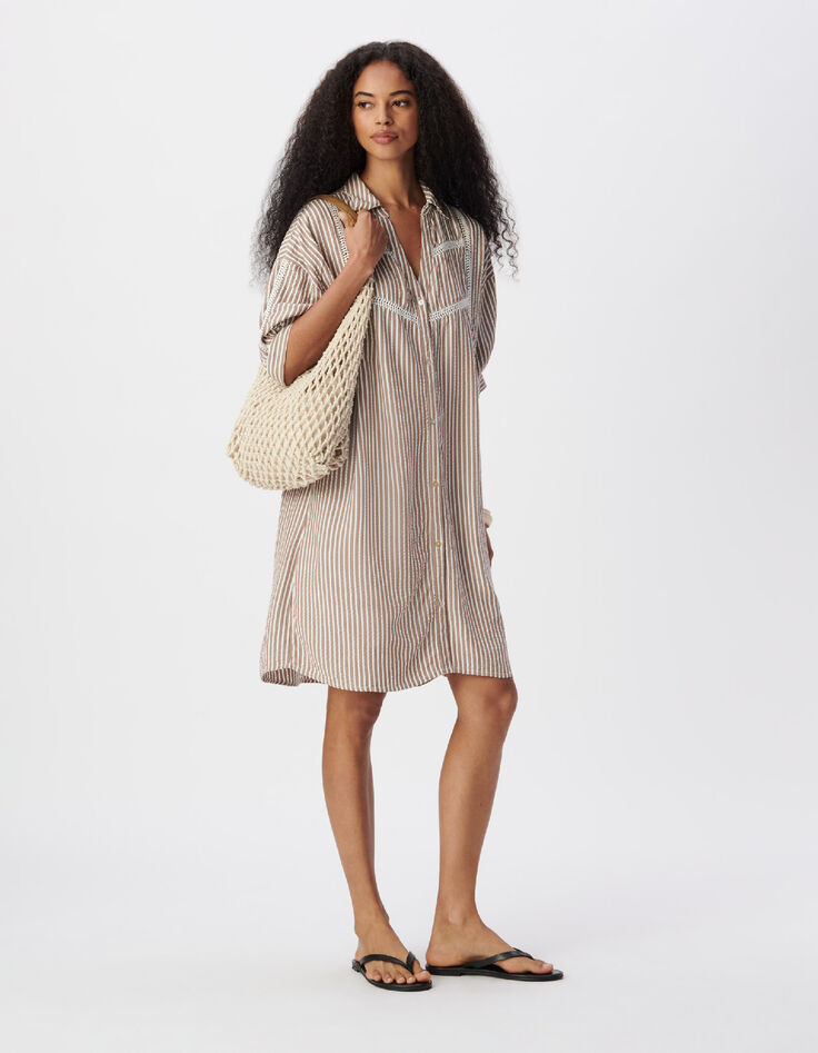 Hobo-Tasche beige geh&auml;kelt Damen-6