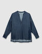 Oversize-Damenbluse aus Lyocell&reg; ungebleichtes Blau-5