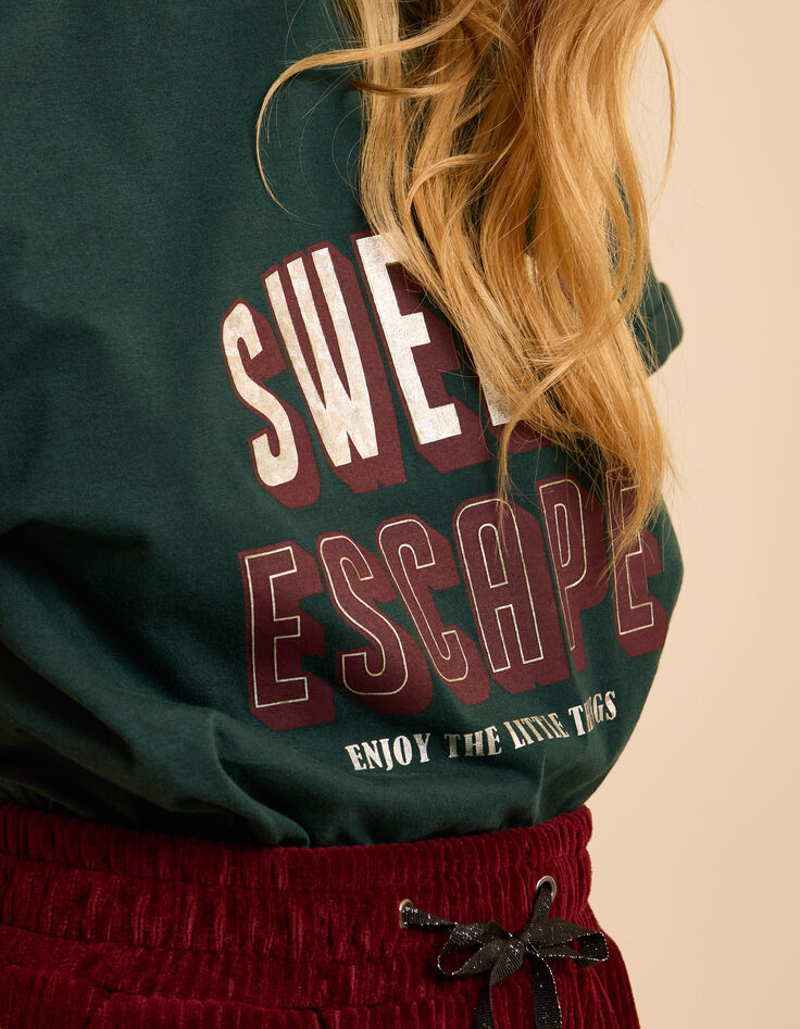 Groen T-shirt metallic tekst I.Code-5 Groen T-shirt metallic tekst I.Code-5