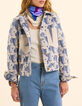 Veste bleue jacquard motif fleurs I.Code-7