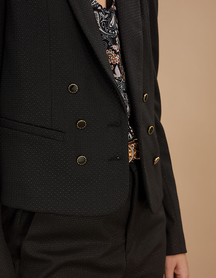 I.Code black short suit jacket-5