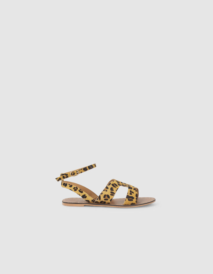 Ledersandalen mit Leopardentupfen I.Code-2