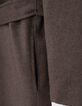 Manteau long beige ceintur&eacute; Femme-6