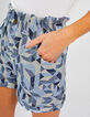 Shorts cobalto jacquard gráfico I.Code-1