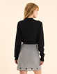 Ecru skirt with gingham pattern and I.Code embroidery-3