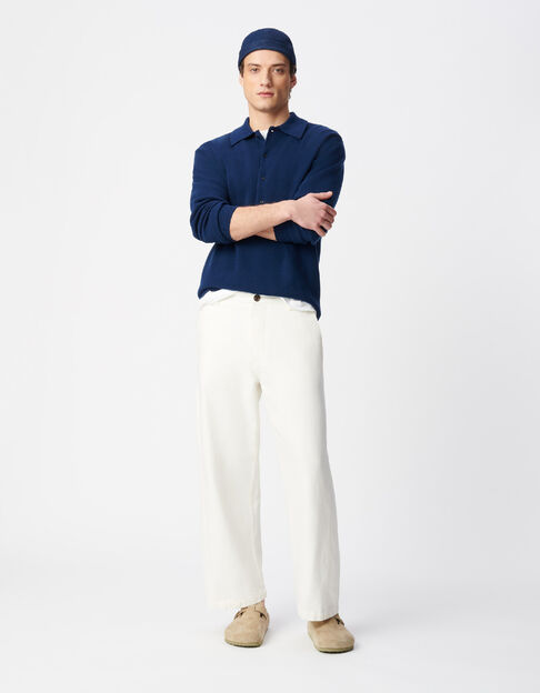 Barrel Jeans White Herren mit Knopfleiste - IKKS