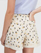 Ecru jeansshort rock bloemetjesprint I.Code -2