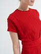 Rotes geripptes Kleid I.Code-3