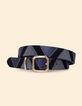 I.Code navy patchwork-look suede belt-1