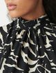 Schwarzes Kleid mit Zebra-Blumenmuster f&uuml;r Damen-4