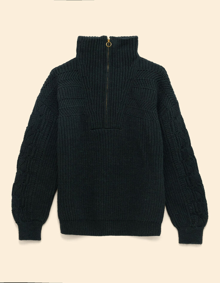 Pull camionneur vert tricot fantaisie I.Code-6
