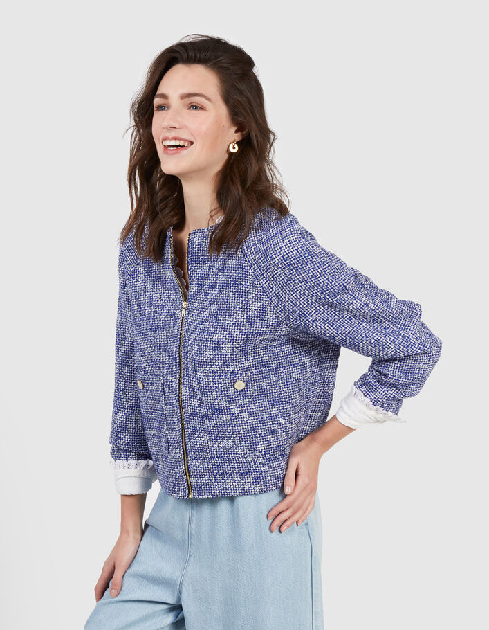 Veste bleu électrique esprit tweed I.Code