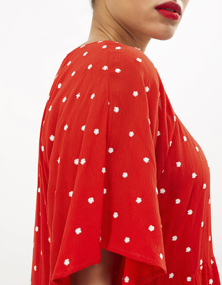 I.Code flame dress with white embroidery -4