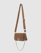 Die Tasche Die 111 Staten Island camel Leder Samt Damen-2