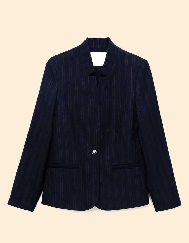 Zwarte blazer lurex strepenmotief I.Code-7 Zwarte blazer lurex strepenmotief I.Code-7