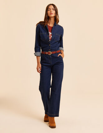 I.Code blue denim jumpsuit