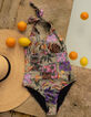 I.Code khaki swimsuit with banana patchwork print-9