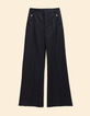 Pantalon de tailleur noir large motif rayures Coraline I.Code-1
