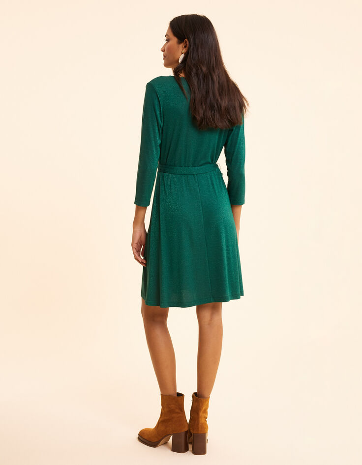Groene jurk lurex honingraattricot I.Code-4