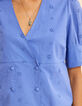 Blue top embroidery anglaise double-breasted buttoning I.Code-6