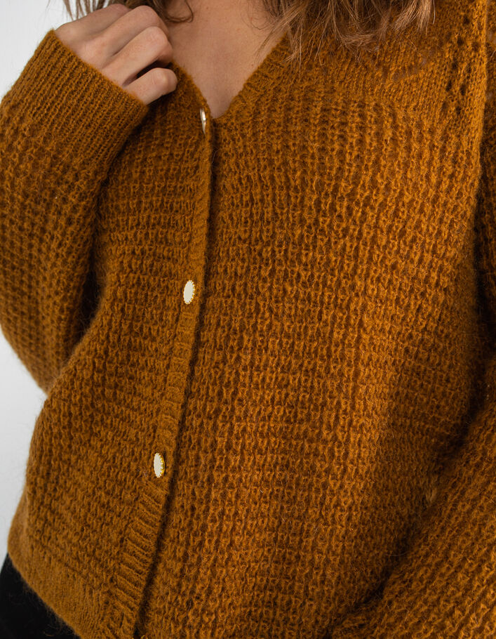 I.Code fawn decorative knit cardigan - I.CODE