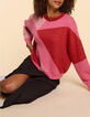 Rode jacquard trui met kleurblokpatroon I.Code-1