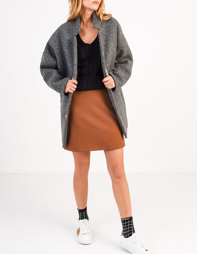 Schwarzer Strickpullover mit Spitze I.Code