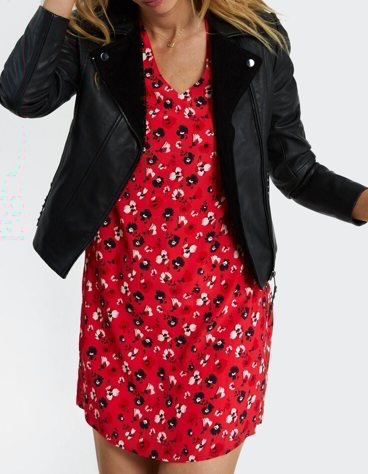 Vestido flash pink estampado floral rock I.Code-2 Vestido flash pink estampado floral rock I.Code-2