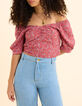 Top rouge imprim&eacute; cachemire I.Code-2