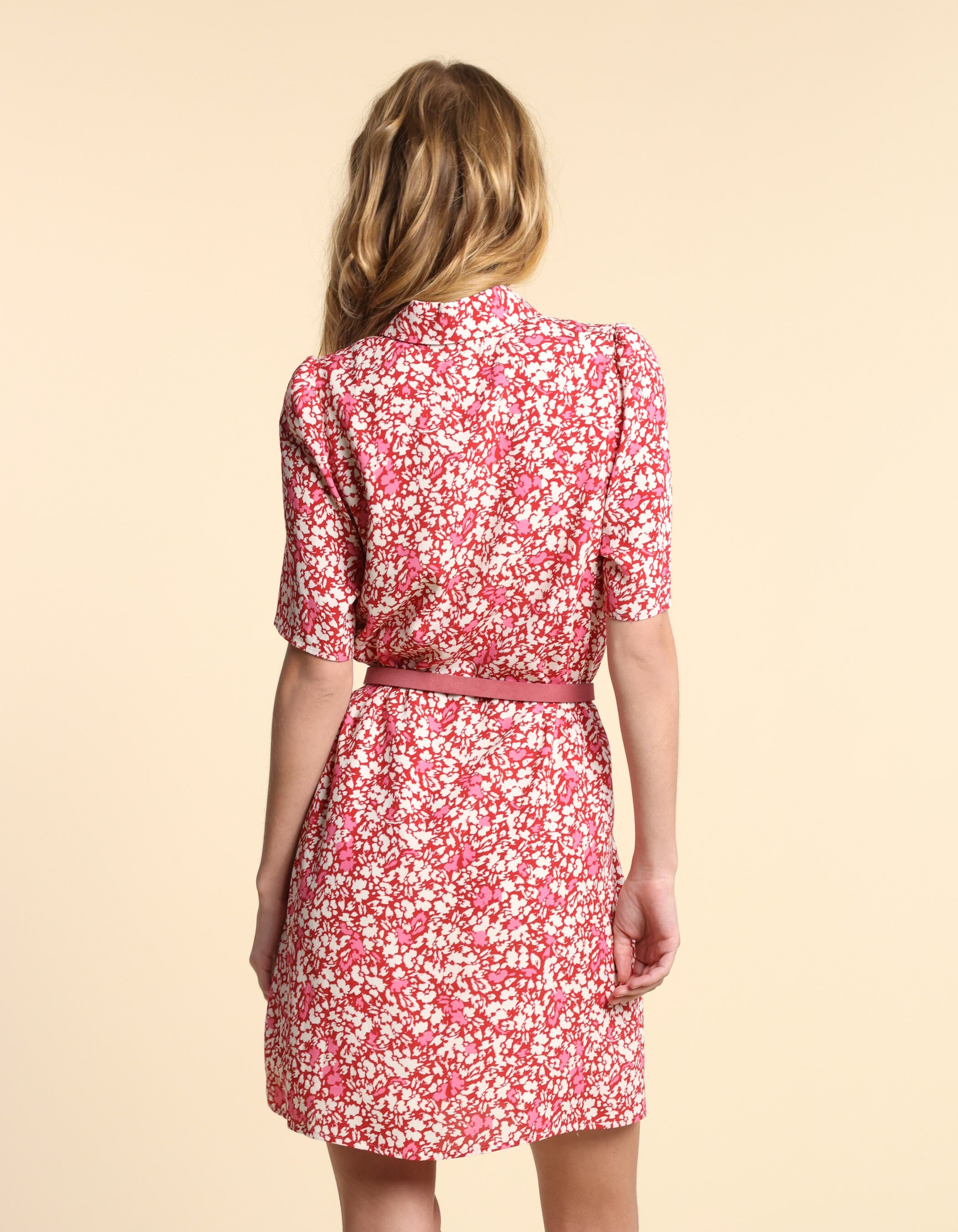 Robe chemise Red imprime floral tachiste I.Code