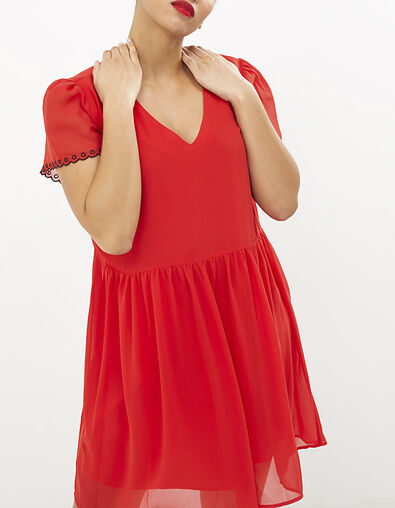Robe flamme à manches courtes brodées I.Code - IKKS