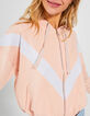 I.Code pink knit XL chevron hooded cardigan-2