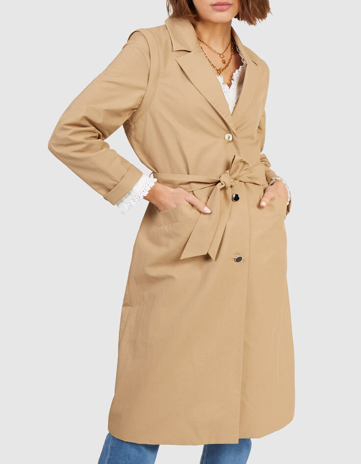 Trench beige mangas extraíbles I.Code-1