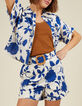 Short imprim&eacute; maxi floral bleu I.Code -1