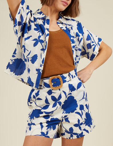 Short imprim&eacute; maxi floral bleu I.Code 