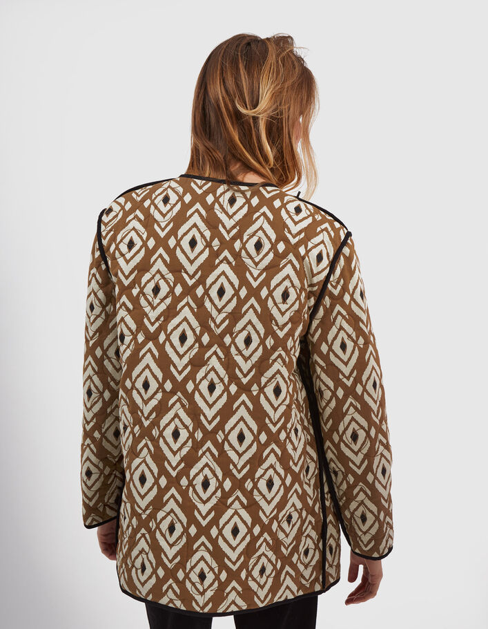 I.Code camel/ethnic motif reversible coat - I.CODE