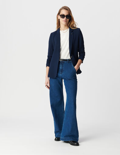 Damen 3/4 R&uuml;schen&auml;rmel navy Anzugjacke - IKKS