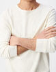 Stuccofarbener, geflammter Herrenpullover mit Rollsaum-2