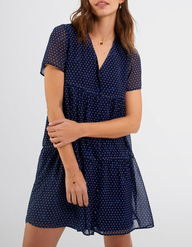 Robe indigo à imprimé petits cœurs I.Code