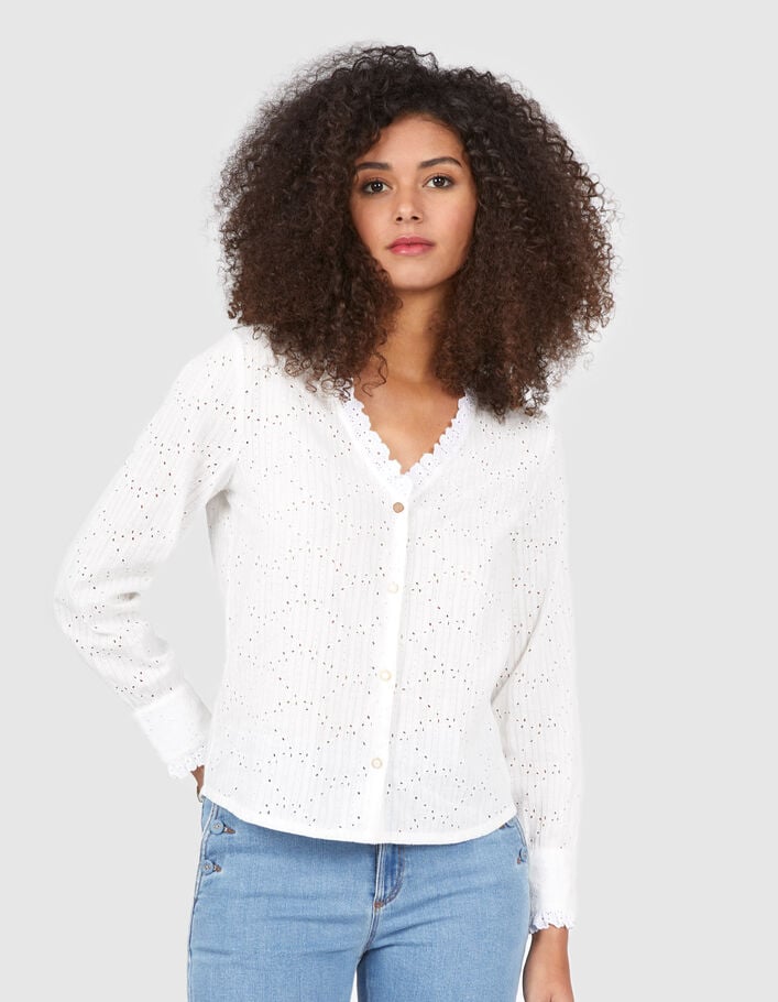 Gebroken witte blouse broderie anglaise I.Code - I.CODE