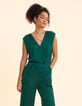 Combinaison-pantalon verte lurex nid d'abeille I.Code-3