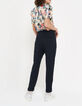 Pantalon marine maille Milano à poches zippées I.Code-5