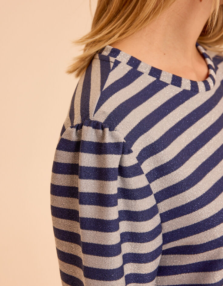 Robe marine rayures grises lurex I.Code-9