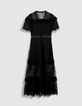Schwarzes Maxikleid aus Spitze f&uuml;r Damen-7
