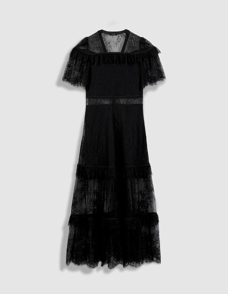 Schwarzes Maxikleid aus Spitze f&uuml;r Damen-7