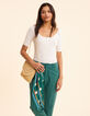 Beige Handtasche aus geflochtenem Papierstroh I.Code-2