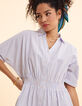 Robe chemise blanche cropped motif rayures I.Code-7