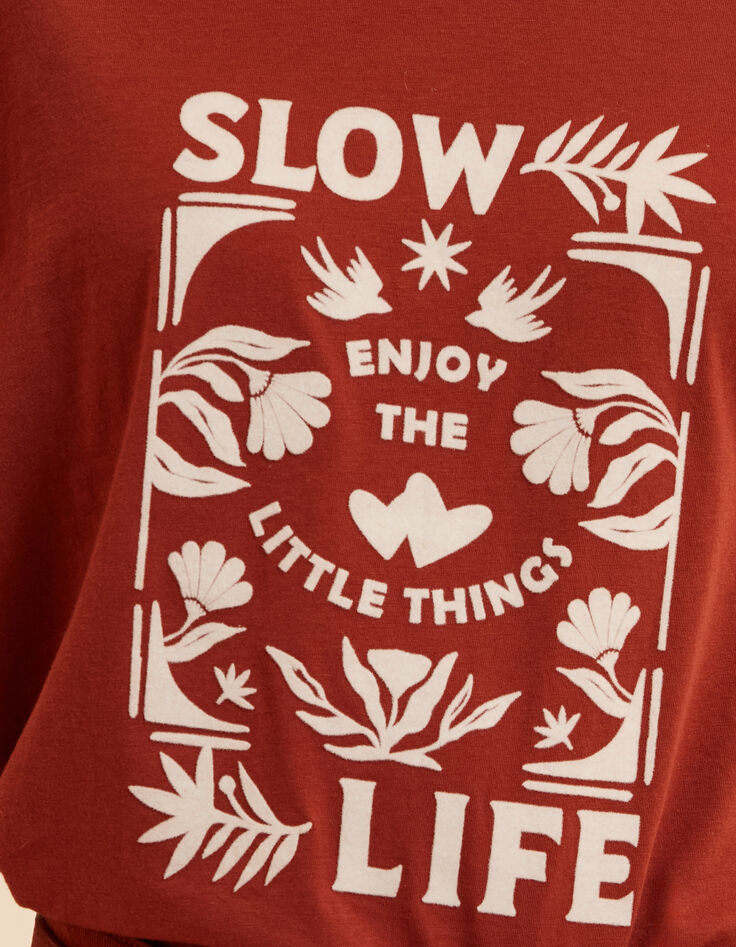 I.Code brown T-shirt with flocked velvet slogan-5 I.Code brown T-shirt with flocked velvet slogan-5