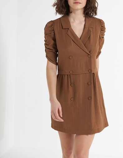 Vest. cruz. fauve mangas fruncidas I.Code
