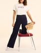 Pantalon de costume large marine faux-uni I.Code-1
